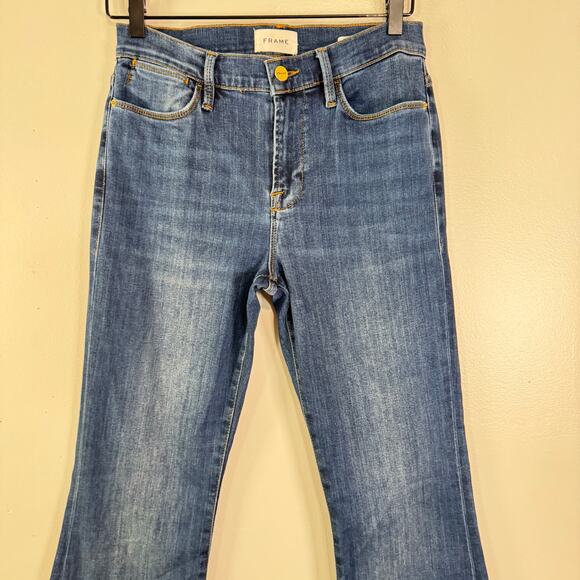 Frame Le High Flare Jeans Womens Size 28 Dubline Stretch Retro Medium Wash Blue - Picture 5 of 12